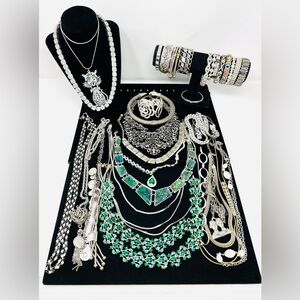 Vintage Classic Silver Tone Signed And Unsigned Jewelry Lot Of 30